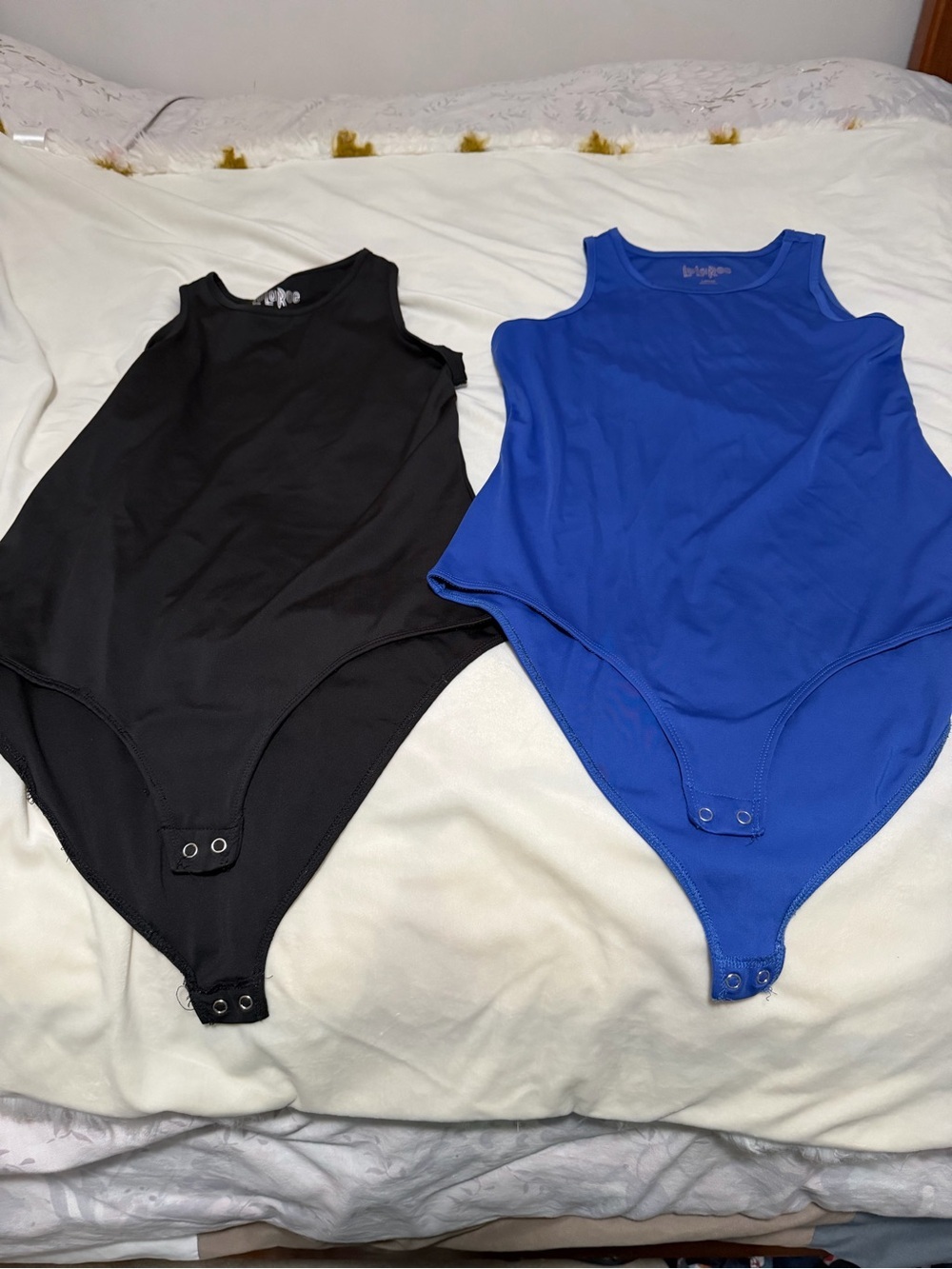 Lularoe One-Piece Bodysuits Lot of 2 - Black & Royal Blue Large Women’s